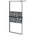 Walk-in Shower Wall with Shelf Black 35.4"x76.8" ESG Glass&Aluminum A949-3185464