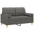 2-seater Sofa Dark Grey Fabric (100% polyester), metal, textilene A949-3200775
