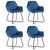 Dining Chair Set of 4 Blue Velvet and Powder-Coated Steel A949-277005