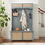 US Entryway Hall Tree With Storage Bench Coat Rack Hooks Shoe Cabinet With Rattan Door Shelves Hall K484-PHO_123KQMJR_US