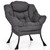 Upholstered Modern Cushioned Accent Chair with Side Pocket in Grey Q280-COGR1090