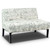 Modern Loveseat Sofa with Off-White Cursive Pattern Upholstery and Black Wood Legs Q280-LRWLS1359471