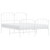  Bed Frame White Powder-coated steel King Size Bed Frame A949-373956