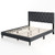 Upholstered Platform Bed with Tufted Headboard and Wooden Slats Gray-Queen Size - Color: Gray - Siz D681-HU10906GR-Q