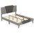 Full/Queen/Twin Velvet Upholstered Bed Frame with High Headboard-Full Size - Color: Gray - Size: Fu D681-HU10419GR-F