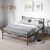 Full/Queen Size Metal Platform Bed Frame with Headboard and Footboard-Queen Size - Color: Black - S D681-HU10425DK-Q