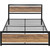 Full Metal Platform Bed Frame with Brown Wood Panel Headboard and Footboard Q280-SCLFUBRPN148491357
