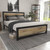 Full Metal Platform Bed Frame with Brown Wood Panel Headboard and Footboard Q280-SCLFUBRPN148491357