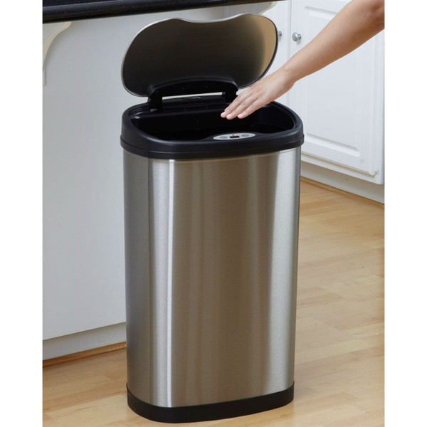 Stainless Steel 13 Gallon Touchless Kitchen Trash Can Q280-NATC19845182