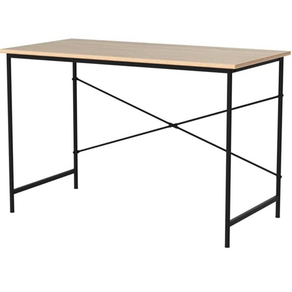 Modern Home Office Computer Desk Table with Black Metal Frame Wood Top in Oak Q280-CFSOWTBF57703651