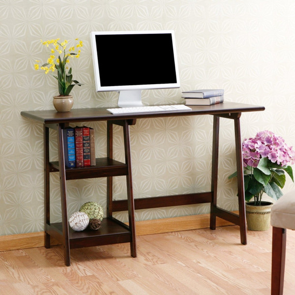 Espresso Finish Wood Home Office Laptop Computer Desk Q280-SBED12148