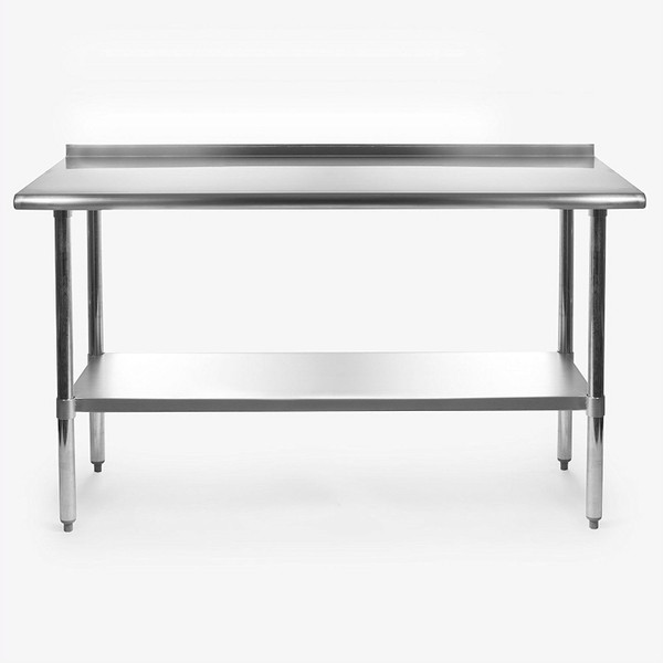 Stainless Steel 60 x 24 inch Heavy Duty NSF Certified  Work Bench Prep Table with Backsplash Q280-GNSFC1988481