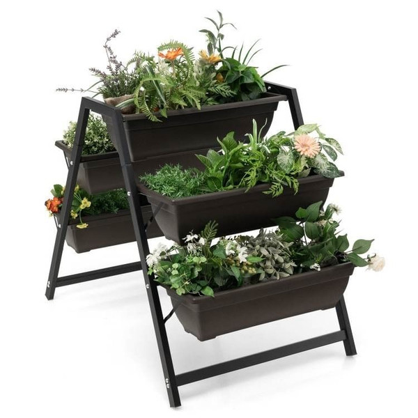 3 Tier Patio Raised Garden Bed Planter Boxes Herbs Flowers Vegetables Q280-VPLCO790223