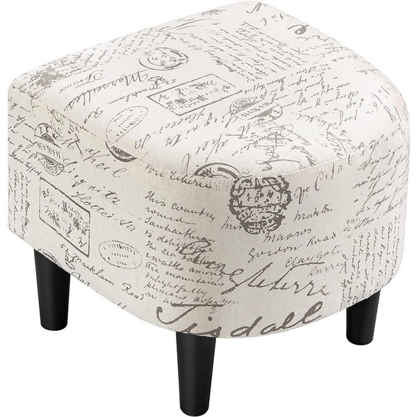 Letter Print French Upholstered Barrel Chair and Ottoman Set Q280-LFEA4621