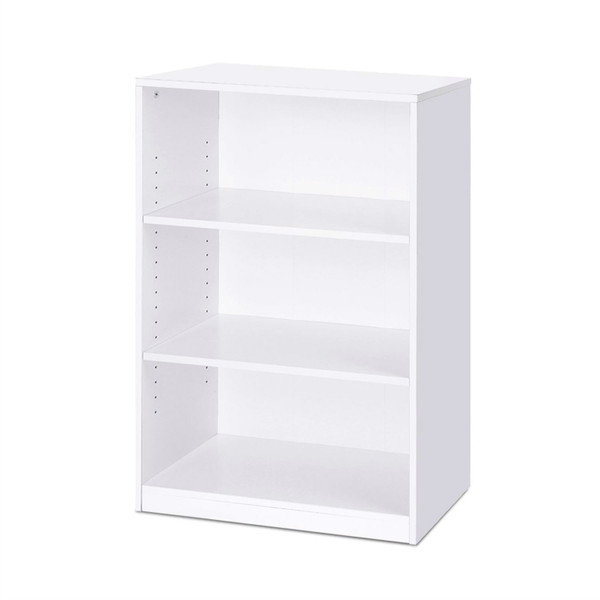 Modern 3-Shelf Bookcase in White Wood Finish Q280-WSJCB198281