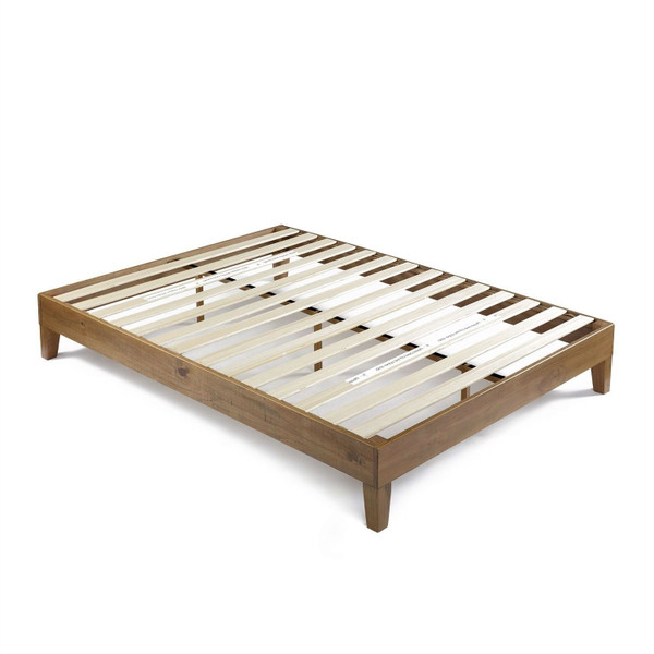 King size Modern Platform Bed Frame in Rustic Pine Finish Q280-KPBFC852912