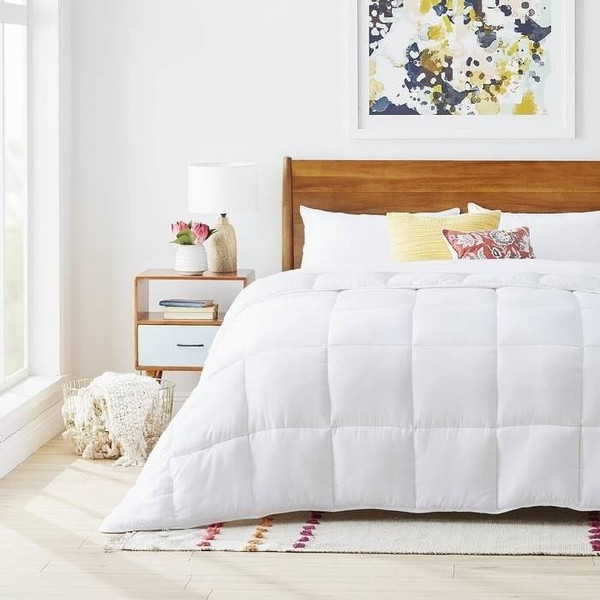 King Size Cozy All Seasons Plush White Polyester Down Alternative Comforter Q280-KIFV4599