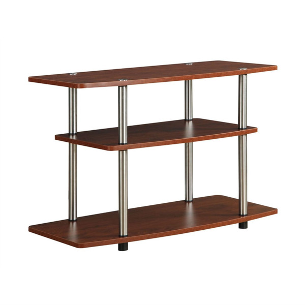 Modern Wood and Metal TV Stand in Cherry Brown Finish Q280-CETVS958781561