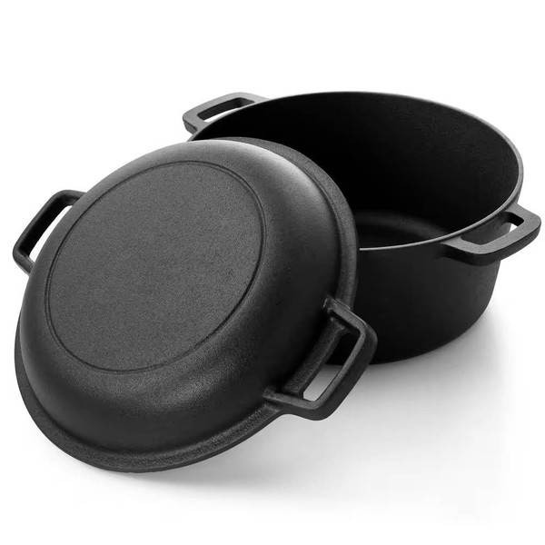 12-Piece Cast Iron Cookware set with Dutch Oven Frying Pan Skillet and Pizza Pan Q280-TPCIRCS10795381