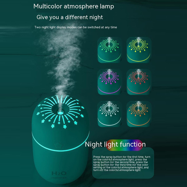 Colorful Mini Humidifier With 300ml Water Tank Usb Aroma Essential Oil Diffuser Colorful Night Ligh K484-PHO_0YGSSQGY