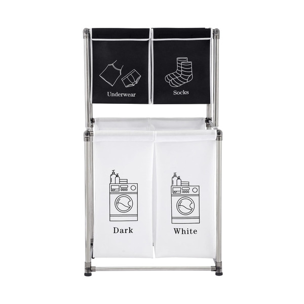 US 2 Tier Laundry Hamper with 4 Removable Bags Large Capacity Laundry Sorter Storage Basket K484-PHO_0Z9G5DKK_US