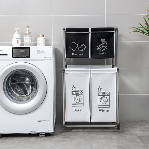 US 2 Tier Laundry Hamper with 4 Removable Bags Large Capacity Laundry Sorter Storage Basket K484-PHO_0Z9G5DKK_US