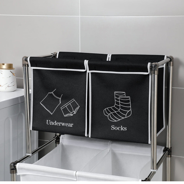 US 2 Tier Laundry Hamper with 4 Removable Bags Large Capacity Laundry Sorter Storage Basket K484-PHO_0Z9G5DKK_US