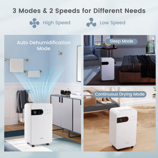 32 Pints Dehumidifier with Sleep Mode and 24H Timer for Home Basement-White B593-ES10260US