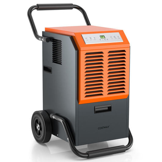 163 Pints Commercial Dehumidifier with Drain Hose and 24H Timer-Gray - Color: Gray D681-ES10111US-GR