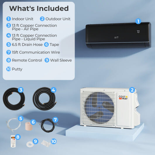 12000 BTU 22 SEER2 115V WiFi Enabled Mini Split AC Compatible with Alexa Gray B593-FP10902US-HS+