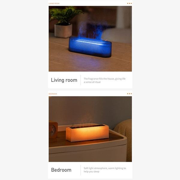 Aromatherapy Diffuser 150ml USB Flame Aromatherapy Machine with 7 LED Color Changing Lights DQ711 B K484-FQZHE_VE36J9VA