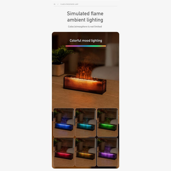 Aromatherapy Diffuser 150ml USB Flame Aromatherapy Machine with 7 LED Color Changing Lights DQ711 B K484-FQZHE_VE36J9VA