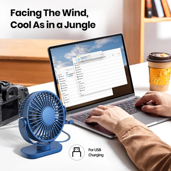 Color: Burgundy, Ships From: CHINA - TOPK USB Small Desk Mini Portable Fan 3 Speeds Quiet Desktop F F640-12000038352140876