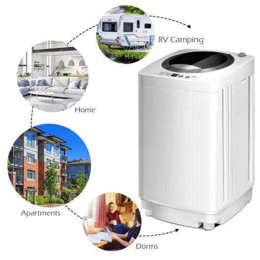 Portable 7.7 lbs Automatic Laundry Washing Machine with Drain Pump B593-FP10257