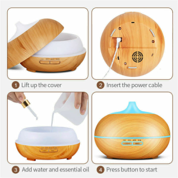 3-in-1 550ml Ultrasonic Led Essential Oil Aroma Diffuser Remote Control Mist Humidifier Air Purifie K484-PHO_0XLM6ZZQ
