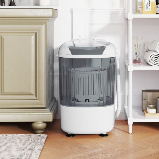 Portable Mini Semi-automatic Washing Machine with Spin Tub and Drain Hose 2.5 kg Capacity-Blue B593-FP10950US
