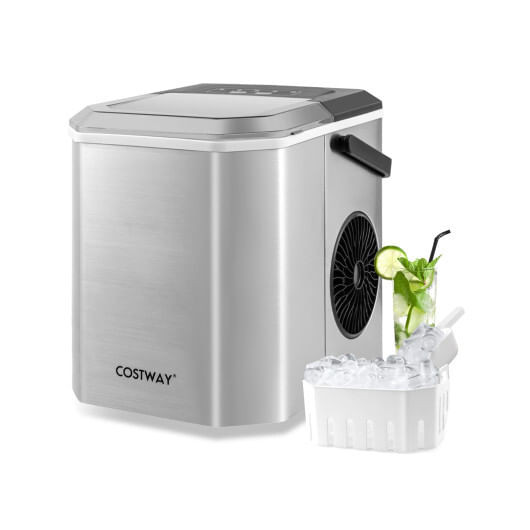 Ice Maker Countertop with Self-Cleaning for Home Kitchen Office Party-Black B593-ES10379US
