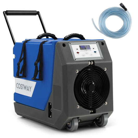 180 PPD Commercial Dehumidifier with Pump Drain Hose and Wheels-Blue - Color: Blue D681-ES10196US-BL