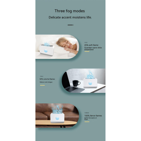 Dual-color Flame Air Humidifier Aroma Diffuser Desktop Quiet Humidifier Fog Maker Home Fragrance Di K484-PHO_0XP12A2G