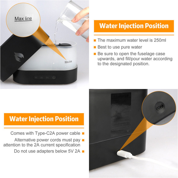 250ml Usb Air Humidifier Essential Oil Diffuser Black K484-PHO_0W5EAMYY