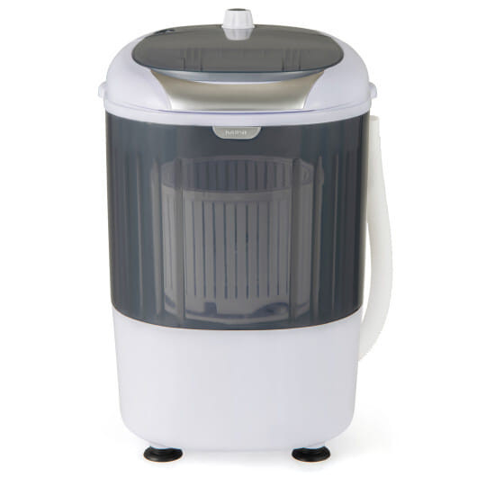 Portable Mini Washing Machine Semi-Automatic Washer and Spinner Combo with Single Tub-Gray B593-FP10768US
