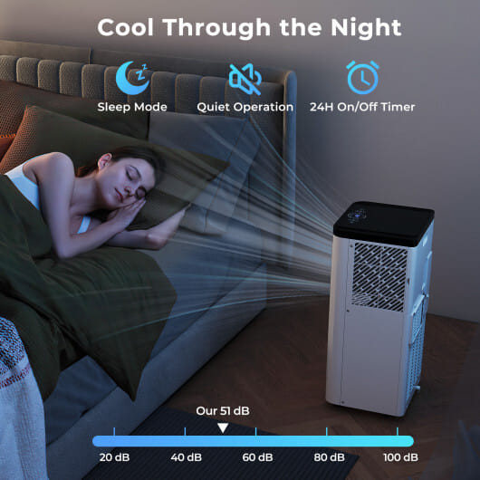 8000 BTU Portable Air Conditioner 3 in 1 Floor AC Unit - Color: White - Size: 8000 BTU D681-FP10947US-WH