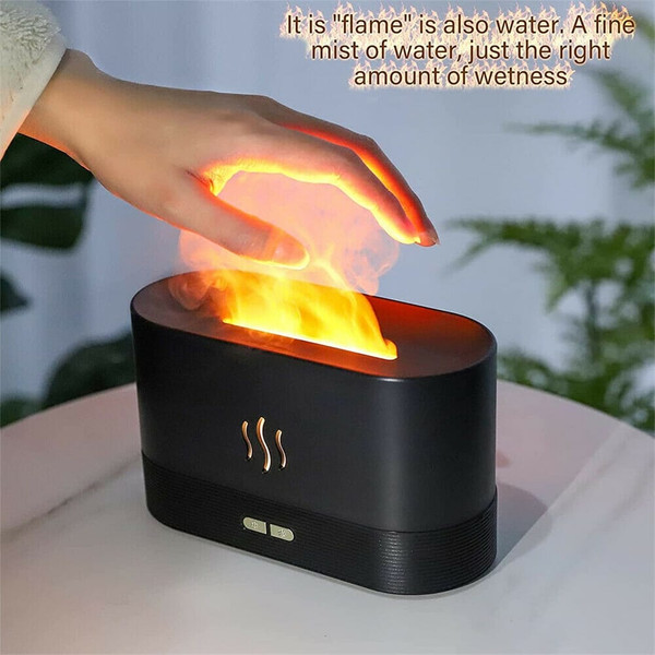 Usb Flame Night Light Air Humidifier Aromatherapy Essential Oil Diffuser Cool Mist Maker Black K484-PHO_0VU4PYIV