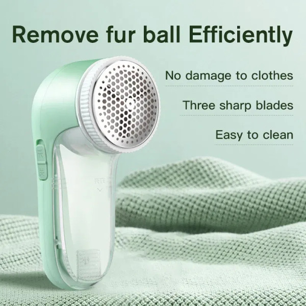 Color: Blue - Household Clothes Shaver Fabric Lint Remover Fuzz Electric Fluff Portable Brush Blade F640-12000033304380784