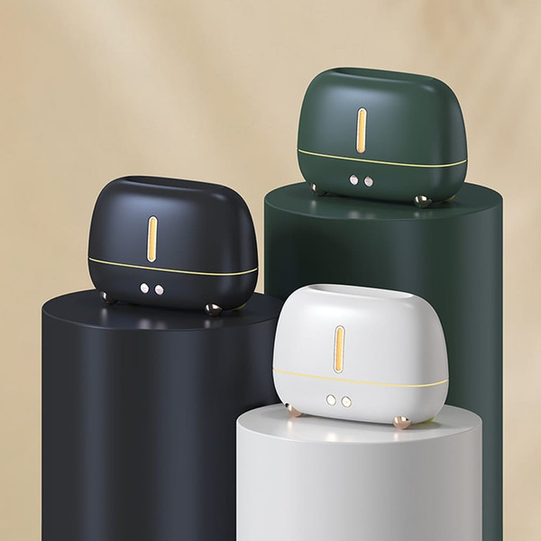 Flame Aroma Diffuser, Flame Humidifier with 3 Color Changing Lights USB Charging Square Aromatherap K484-FQZHE_UGNQWYA7