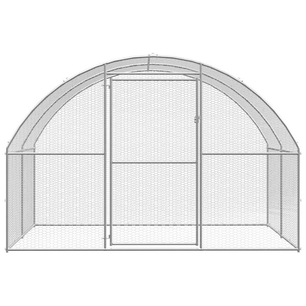  Chicken Coop Silver and silver gray Galvanized steel, Polyethylene A949-3095480