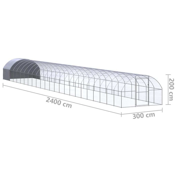  Chicken Coop Silver and silver gray Galvanized steel, Polyethylene A949-3095480