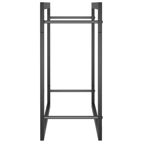 Firewood Rack Matt Black 19.7"x11"x22" Steel A949-350304