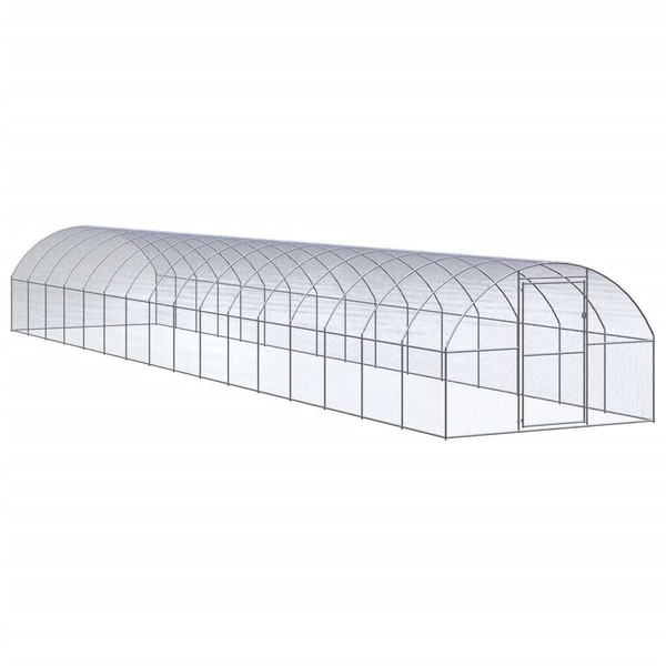 Chicken Coop Silver Galvanized Steel Large Durable Chicken Coop A949-3095469
