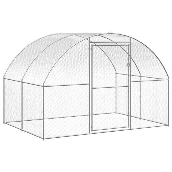 Chicken Coop Silver Galvanized Steel Large Durable Chicken Coop A949-3095469